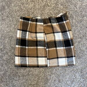 Amazon Plaid Skirt - Brown, Black, White